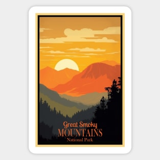 Great Smoky Mountains national park vintage travel poster Sticker